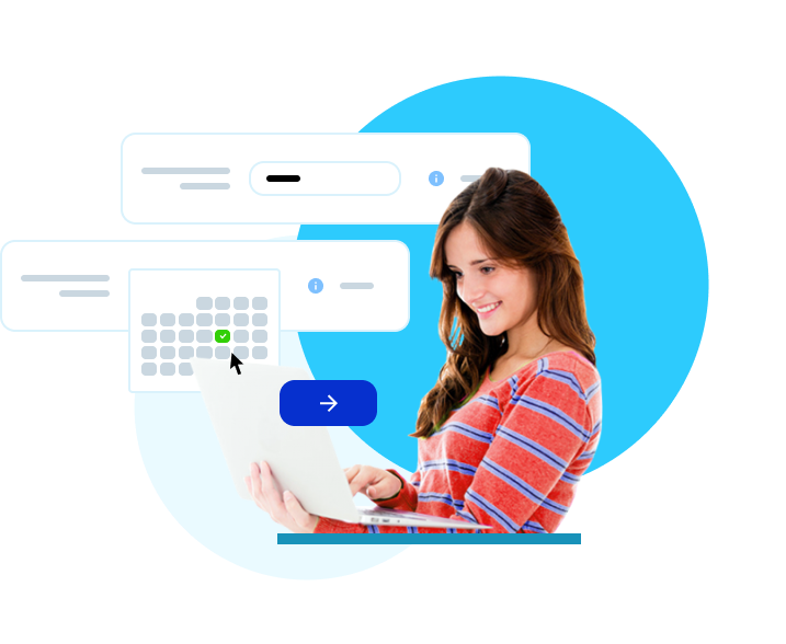 Graphic of someone scheduling when their ads should go out