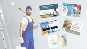 painter with direct mail postcards