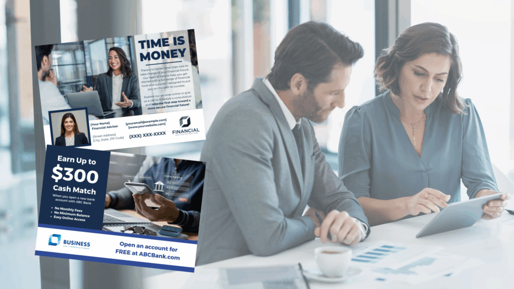 financial postcards direct mail