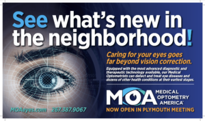 optometry grand opening postcard front